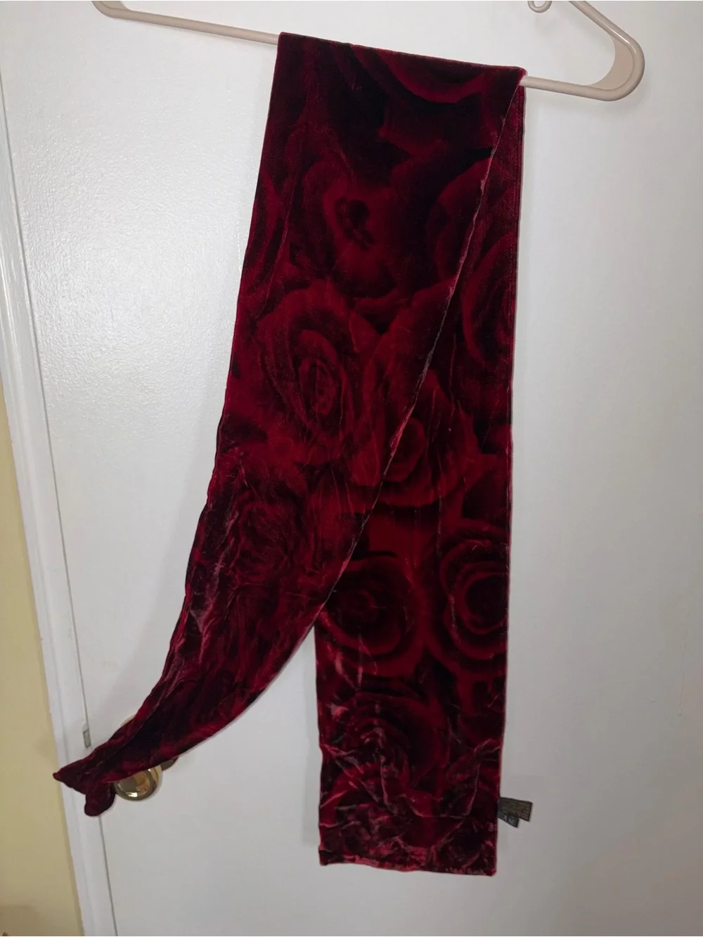Luxe Plush Velvet Scarf Wrap in Deep Burgundy
